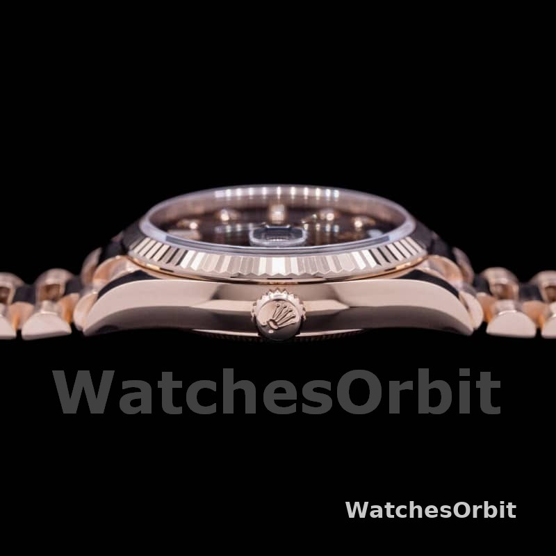 Rolex Day-Date 128235 Everose Gold Brown Ombre Diamond Dial 36MM Unisex Replica Watch