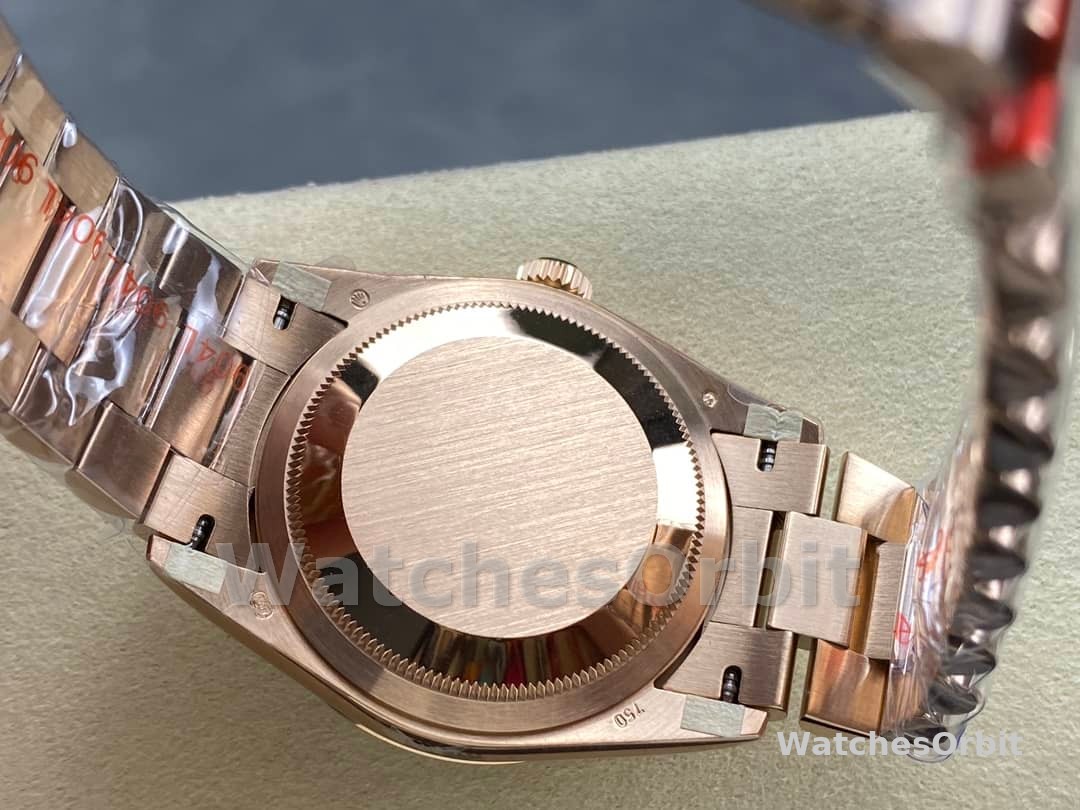 Rolex Day-Date 128235 Everose Gold Brown Ombre Diamond Dial 36MM Unisex Replica Watch