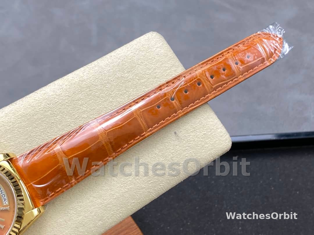 Rolex Day-Date 128238 Fluted Bezel Carnelian dial 36MM Unisex Replica Watch