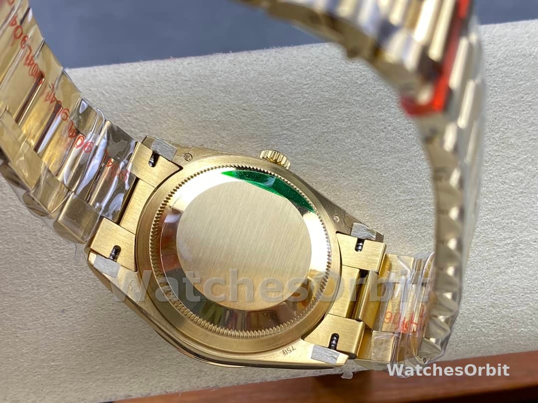 Rolex Day-Date 128238 Fluted Bezel Green Diamond Dial 36MM Unisex Replica Watch