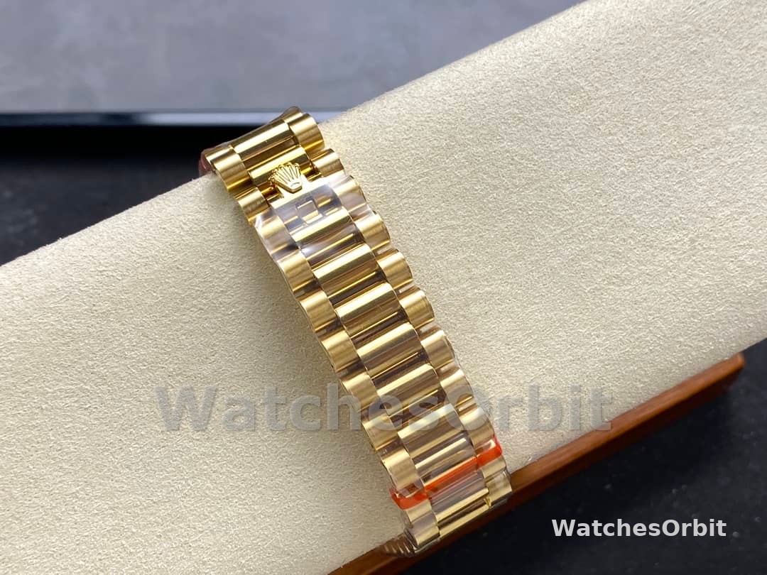 Rolex Day-Date 128238 Fluted Bezel Turquoise Diamond Dial 36MM Unisex Replica Watch