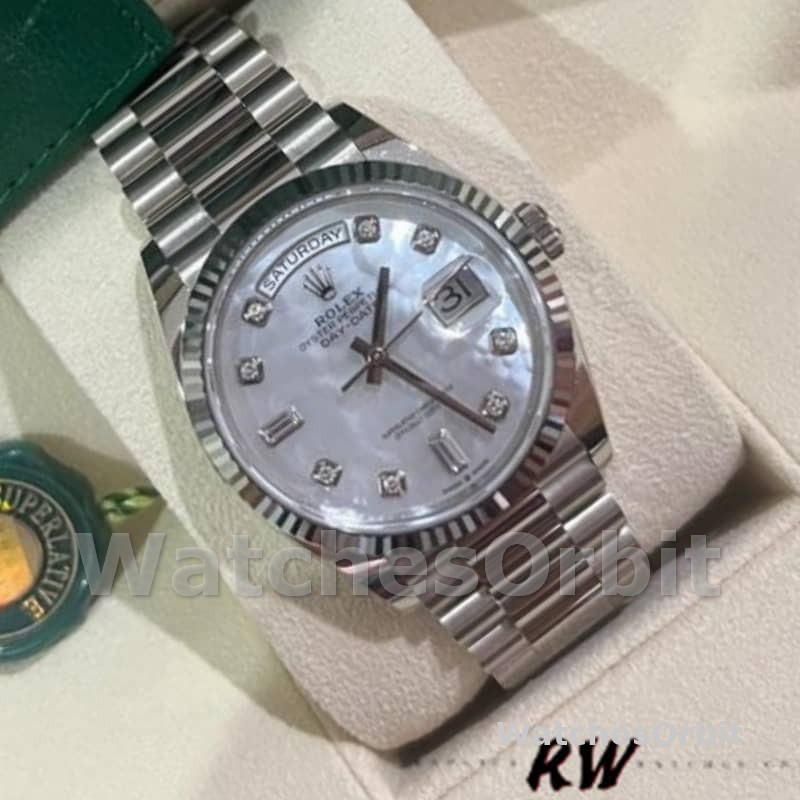 Rolex Day-Date 128239 White Gold Mother of Pearl Dial 36MM Unisex Replica Watch