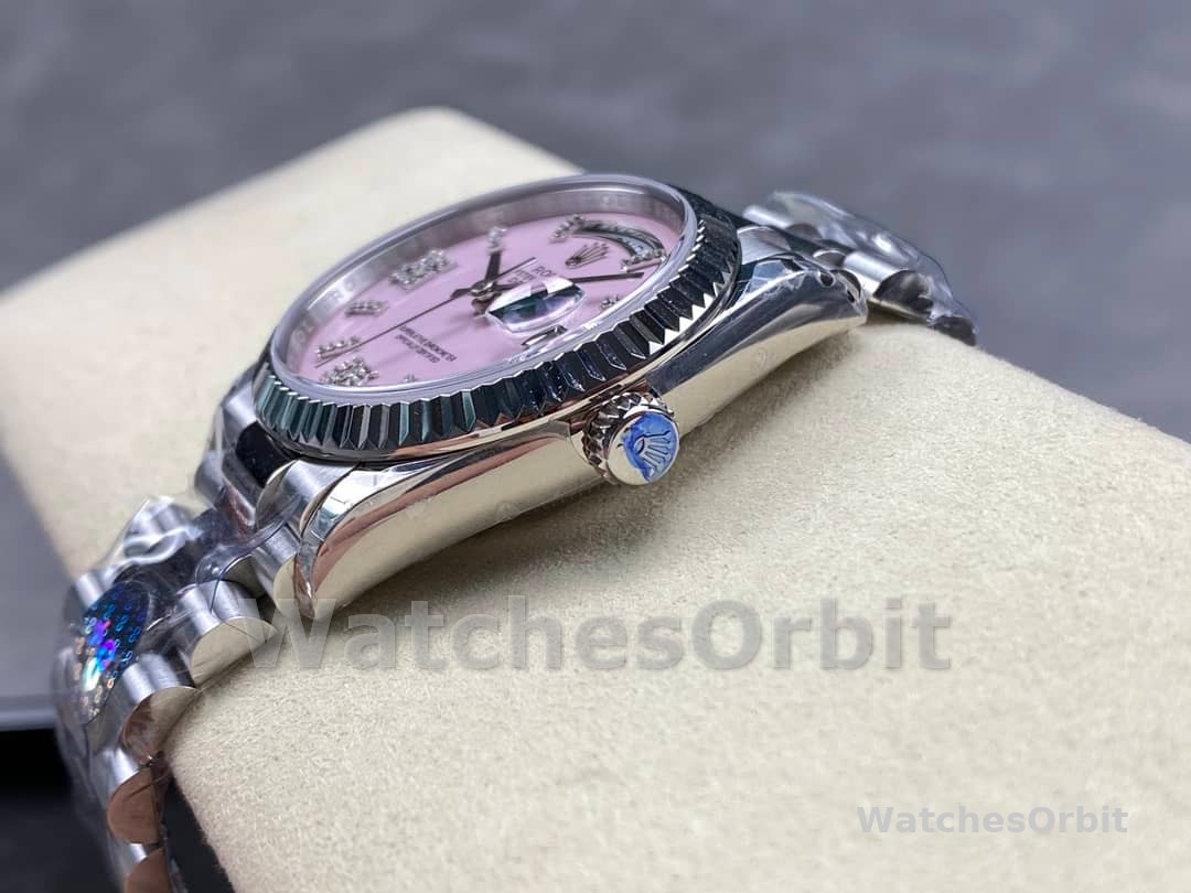 Rolex Day-Date 128239 White Gold Pink Opal Dial 36MM Unisex Replica Watch