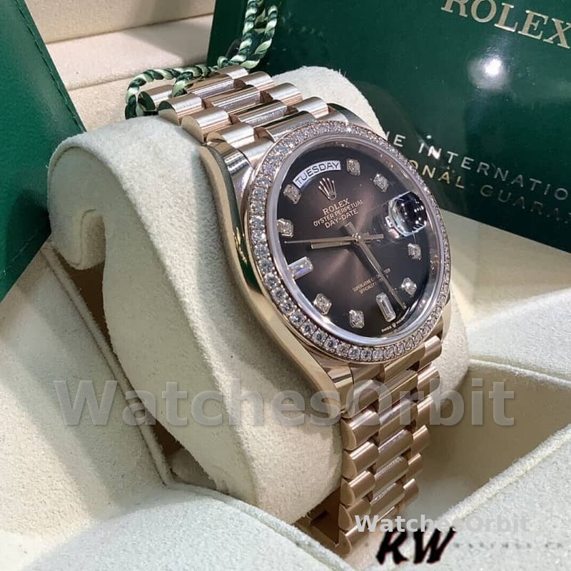 Rolex Day-Date 128345RBR Brown Ombre Dial Everose Gold 36MM Unisex Replica Watch