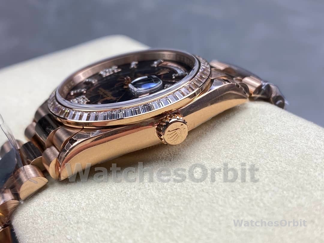 Rolex Day-Date 128345RBR Eisenkiesel dial Everose Gold 36MM Unisex Replica Watch