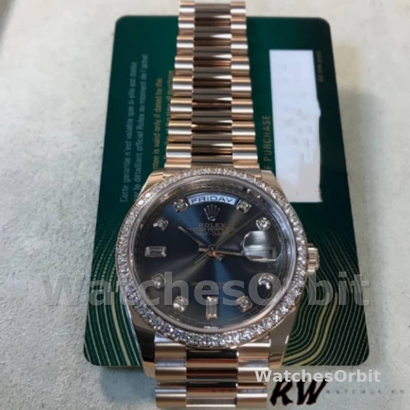 Rolex Day-Date 128345RBR Slate Dial Everose Gold 36MM Unisex Replica Watch