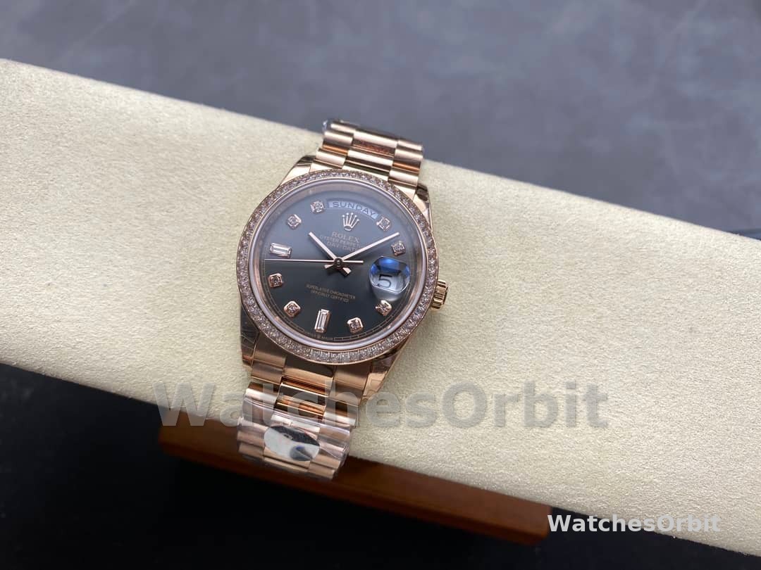 Rolex Day-Date 128345RBR Slate Dial Everose Gold 36MM Unisex Replica Watch