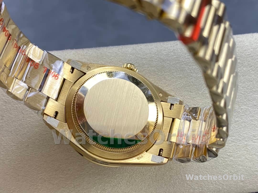 Rolex Day-Date 128348RBR Champagne Index Dial Yellow Gold 36MM Unisex Replica Watch