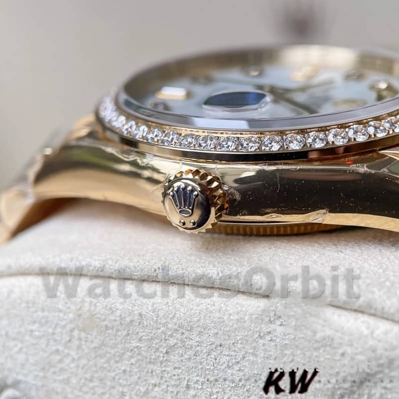 Rolex Day Date 128348RBR MOP Yellow Gold 36MM Unisex Replica Watch