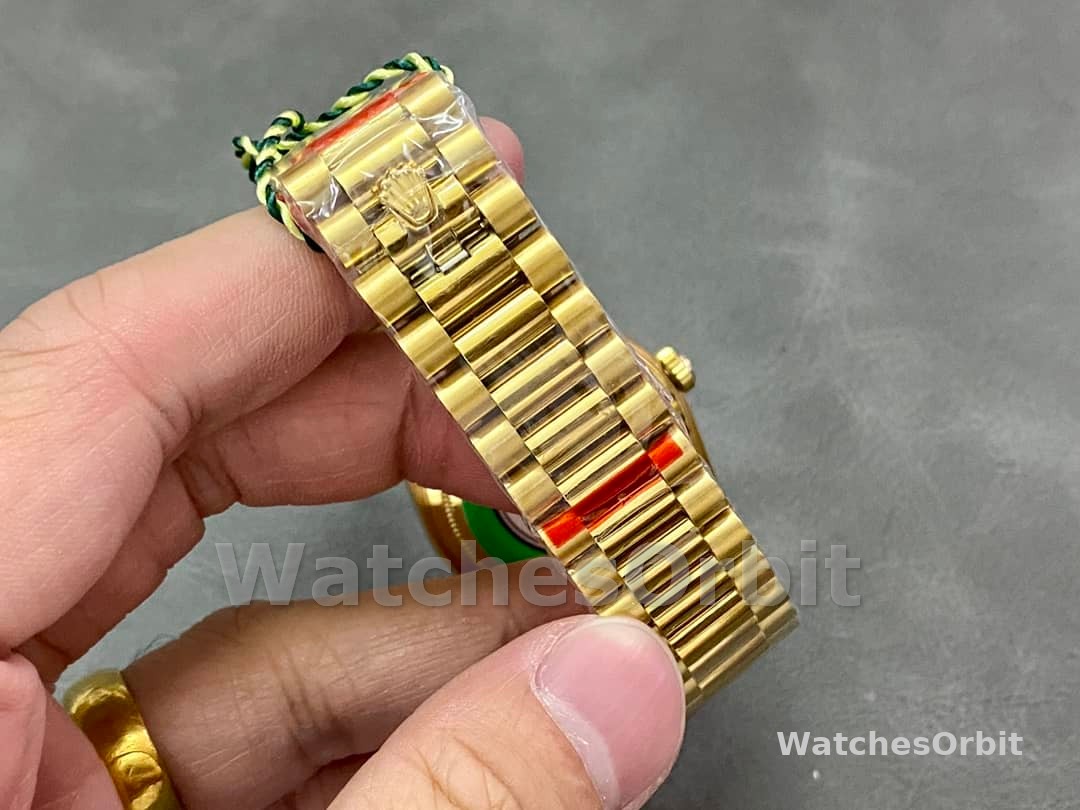 Rolex Day-Date 128348RBR Turquoise Diamond Dial Yellow Gold 36MM Unisex Replica Watch