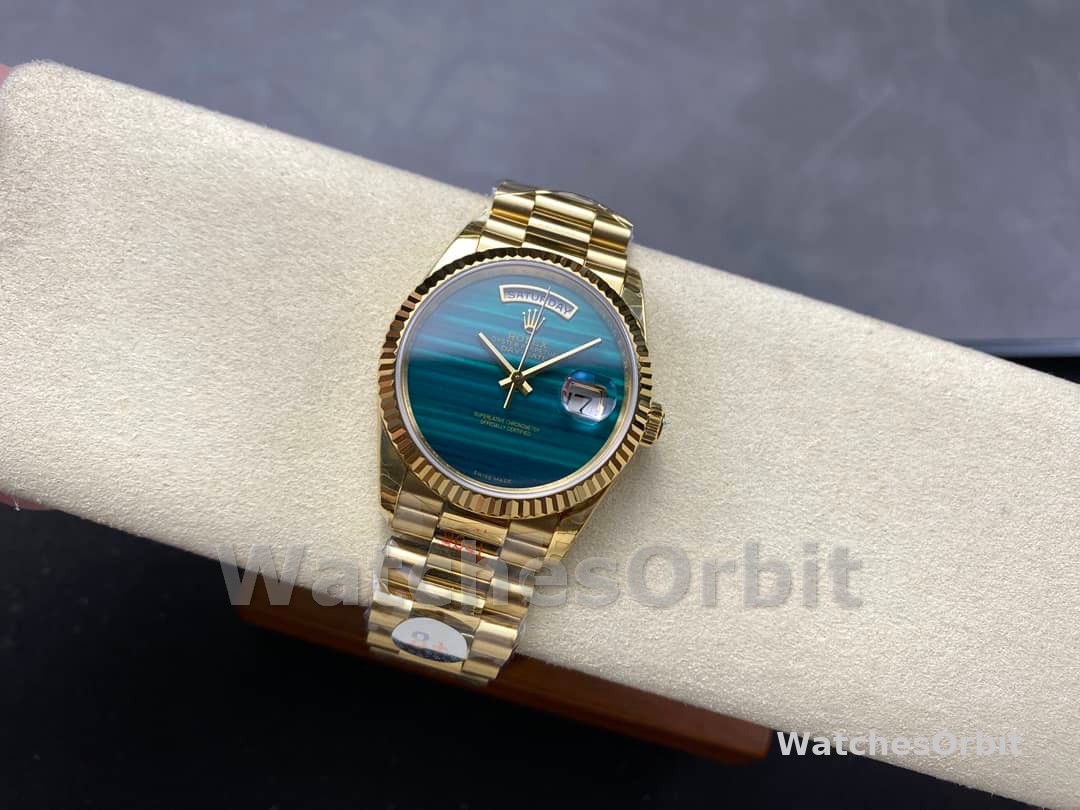Rolex Day Date 18038 Yellow Gold Tigers Eye Watch