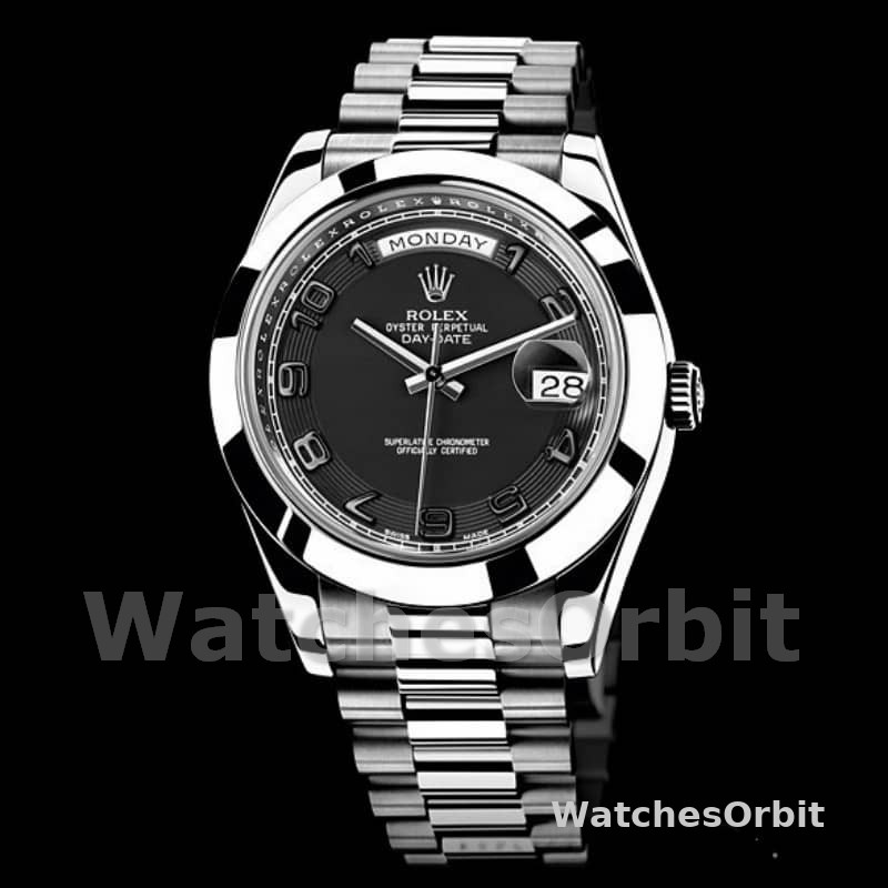 Rolex Day-Date 218206 Concentric Black Dial Platinum 41MM Mens Replica Watch