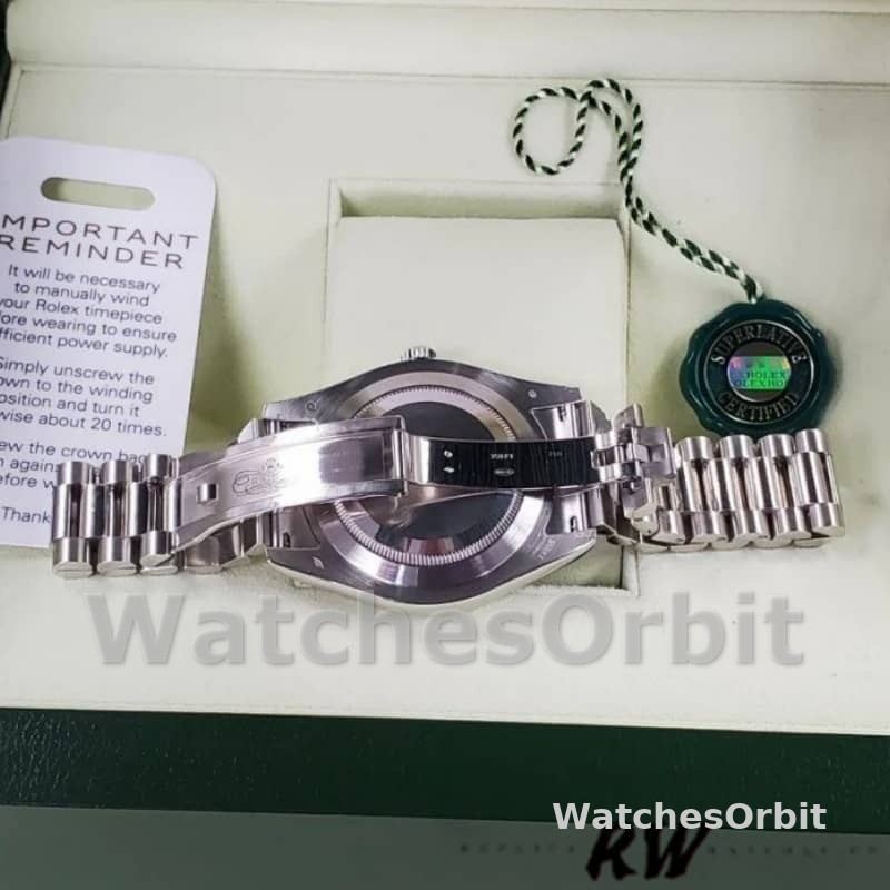 Rolex Day-Date 218206 Concentric Black Dial Platinum 41MM Mens Replica Watch