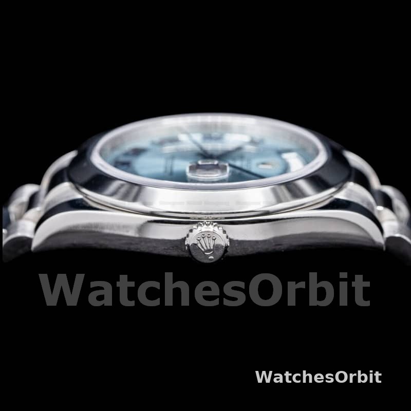 Rolex Day-Date 218206 Concentric Circle Ice Blue Dial Platinum 41MM Mens Replica Watch