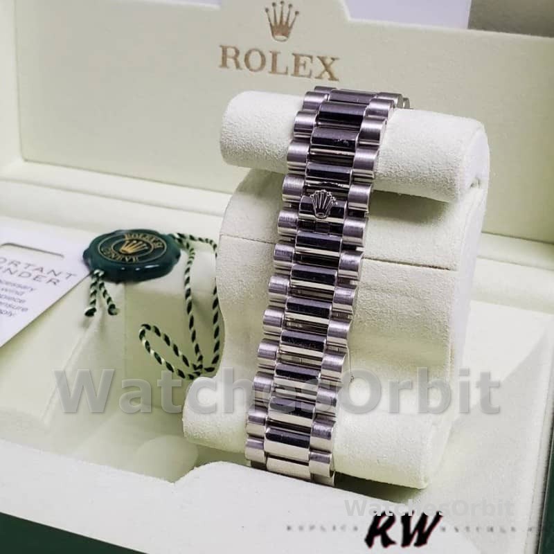 Rolex Day-Date 218206 Glacier Blue Diamond Roman Dial Platinum 41MM Mens Replica Watch