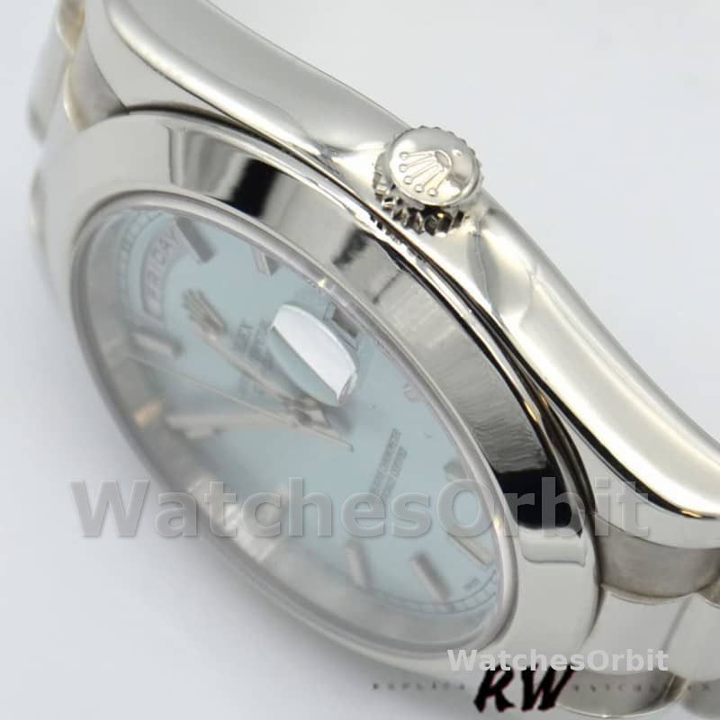 Rolex Day-Date 218206 Ice Blue Index Dial Platinum 41MM Mens Replica Watch
