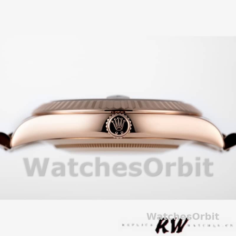 Rolex Day-Date 218235 Champagne Diamonds Dial Rose Gold 41MM Mens Replica Watch