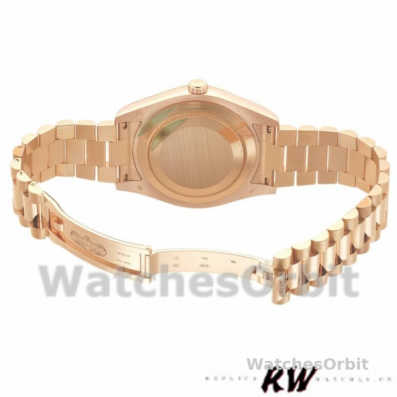 Rolex Day-Date 218235 Rose Roman Dial Rose Gold 41MM Mens Replica Watch