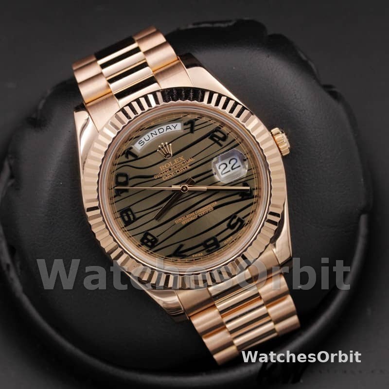 Rolex Day-Date 218235 Wave Bronze Dial Rose Gold 41MM Mens Replica Watch