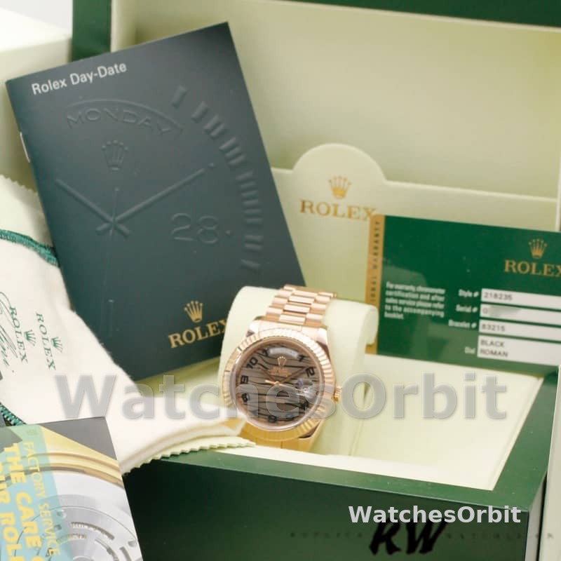 Rolex Day-Date 218235 Wave Bronze Dial Rose Gold 41MM Mens Replica Watch