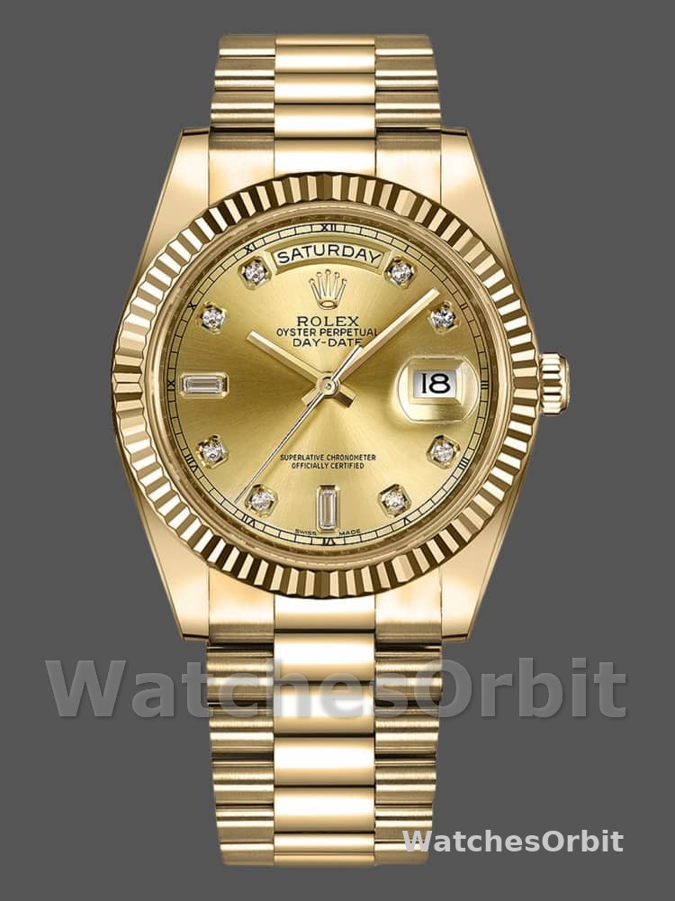 Rolex Day-Date 218238 Champagne Dial Yellow Gold 41MM Mens Replica Watch