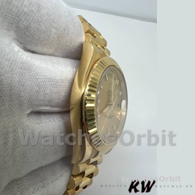 Rolex Day-Date 218238 Champagne Index Dial Yellow Gold 41MM Mens Replica Watch