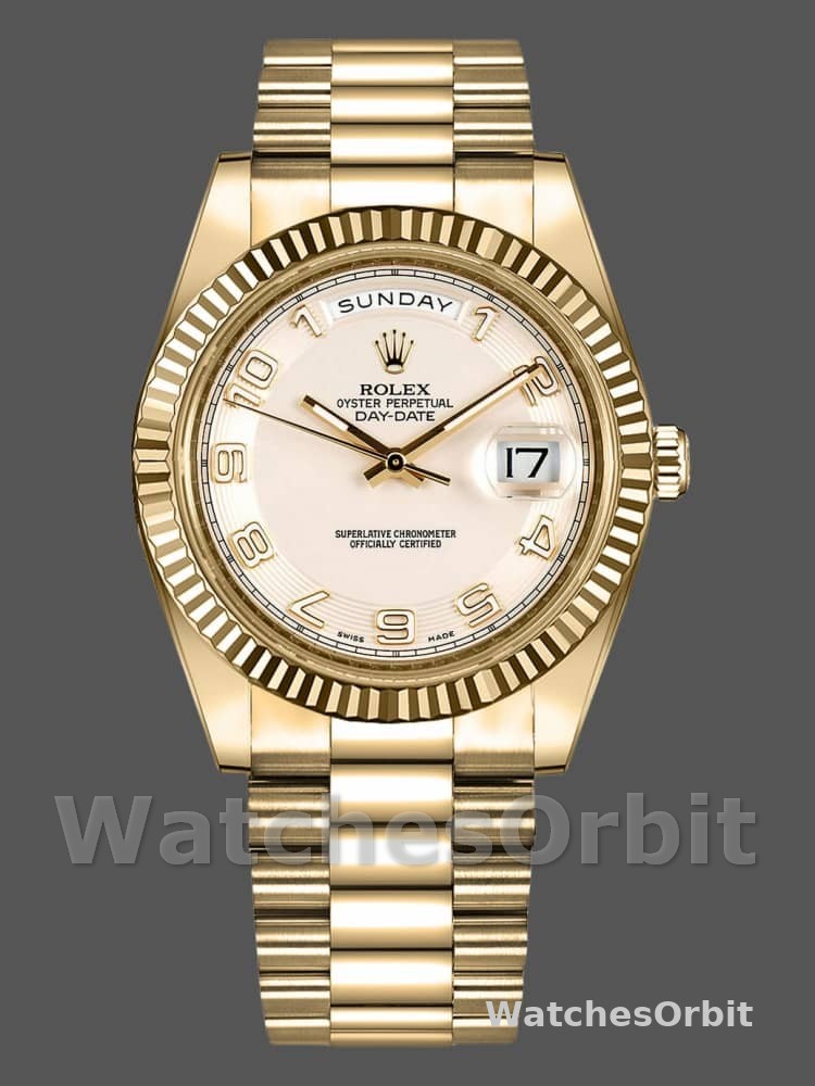 Rolex Day-Date 218238 Ivory Dial Yellow Gold 41MM Mens Replica Watch