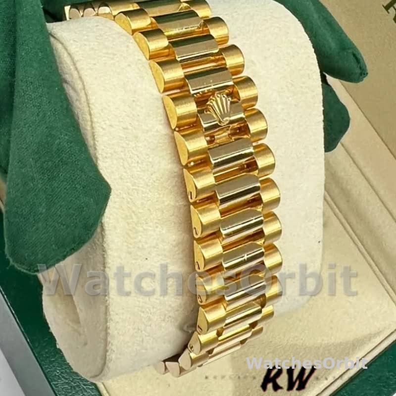 Rolex Day-Date 218238 Silver Roman Numeral Dial Yellow Gold 41MM Mens Replica Watch