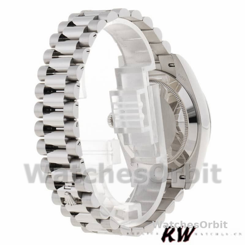 Rolex Day-Date 218239 Concentric Circle Black Dial White Gold 41MM Mens Replica Watch
