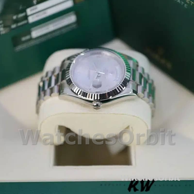 Rolex Day-Date 218239 Silver Roman Numerals Dial White Gold 41MM Mens Replica Watch