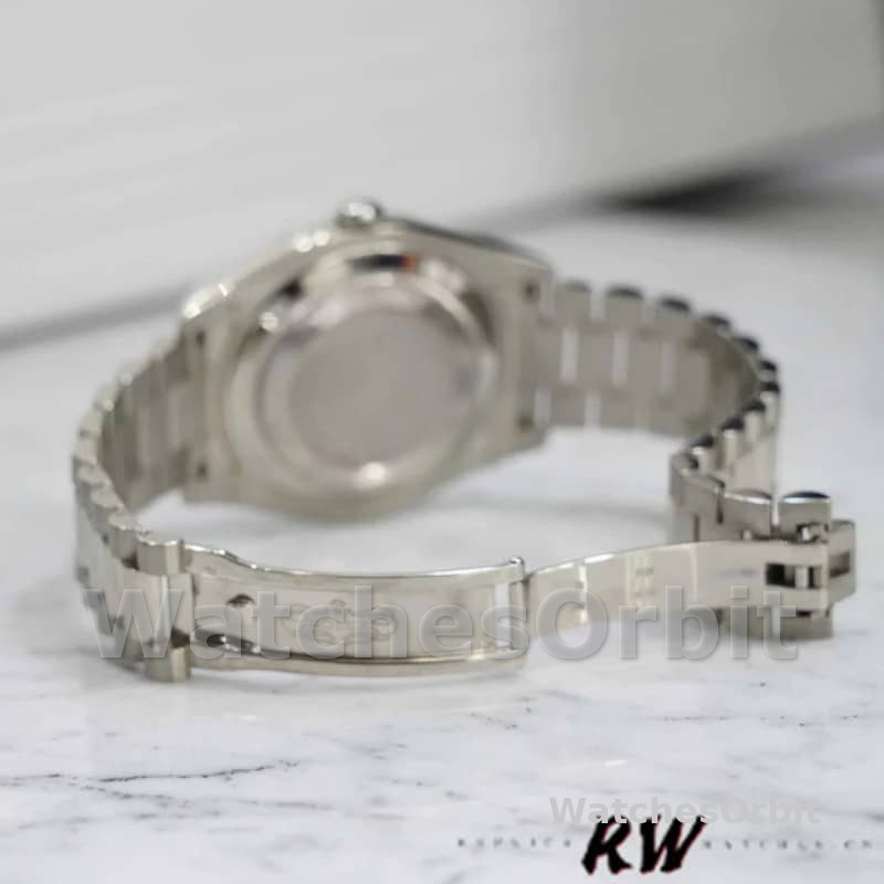 Rolex Day-Date 218239 Silver Roman Numerals Dial White Gold 41MM Mens Replica Watch