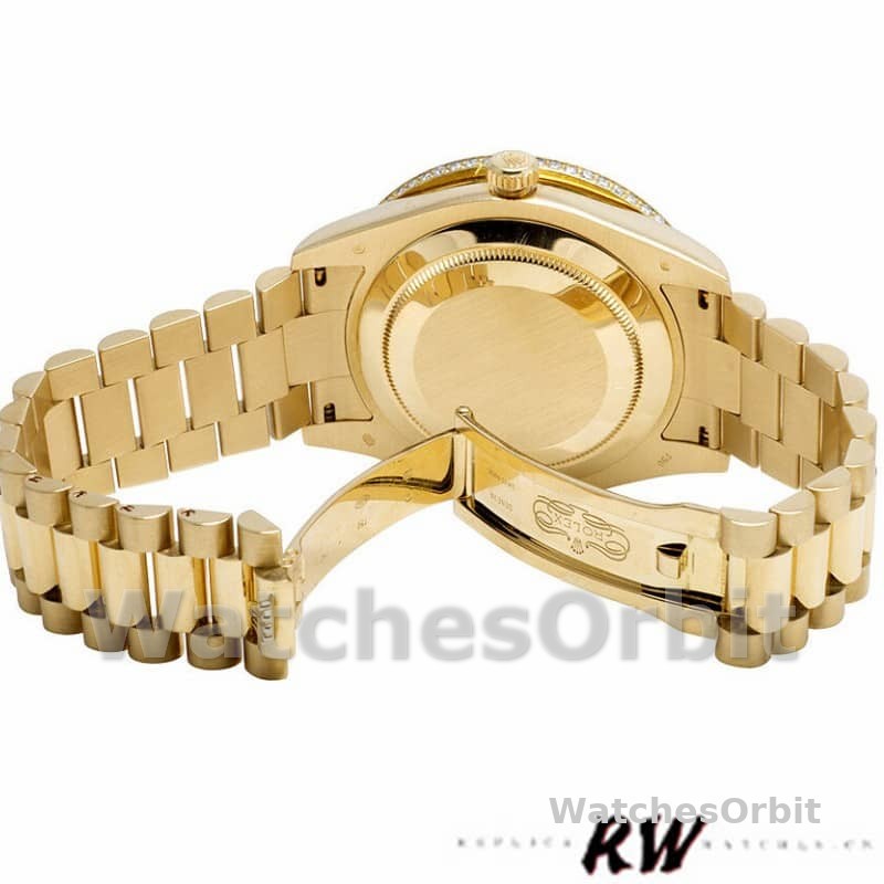 Rolex Day-Date 218348 Champagne Roman Dial 41MM Mens Replica Watch