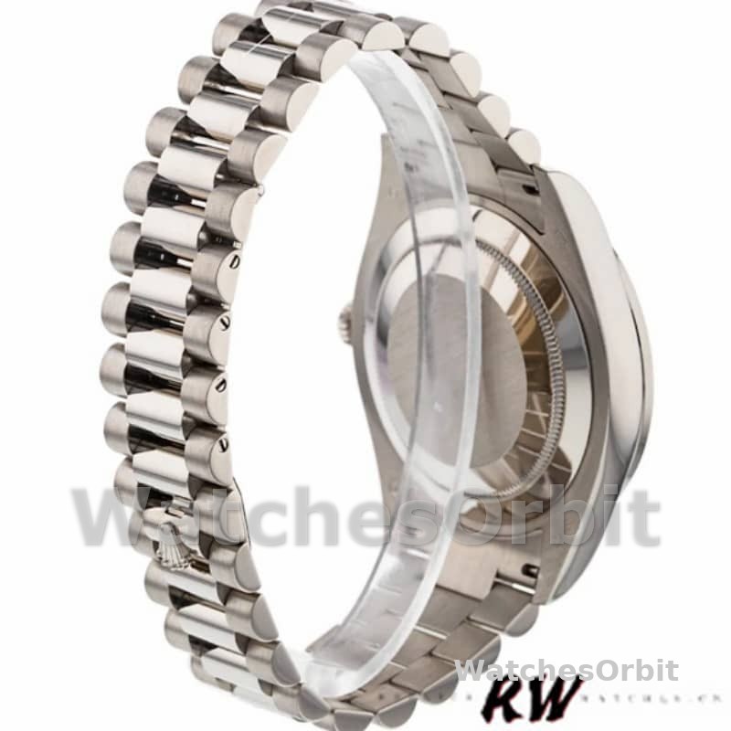 Rolex Day-Date 218349 Silver Diamond Dial 41MM Mens Replica Watch