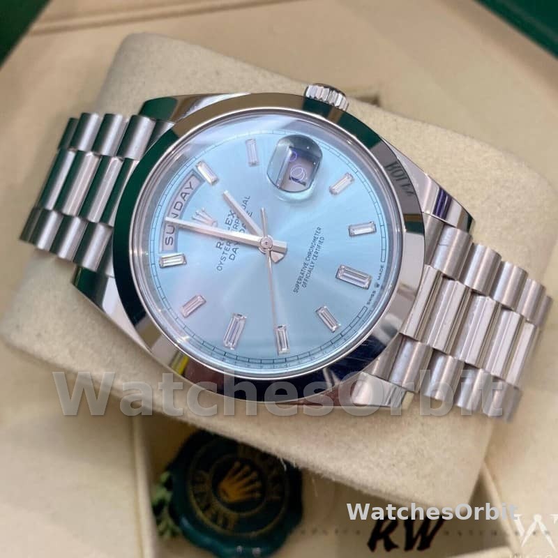 Rolex Day-Date 228206 Ice Blue Dial Platinum 40MM Mens Replica Watch