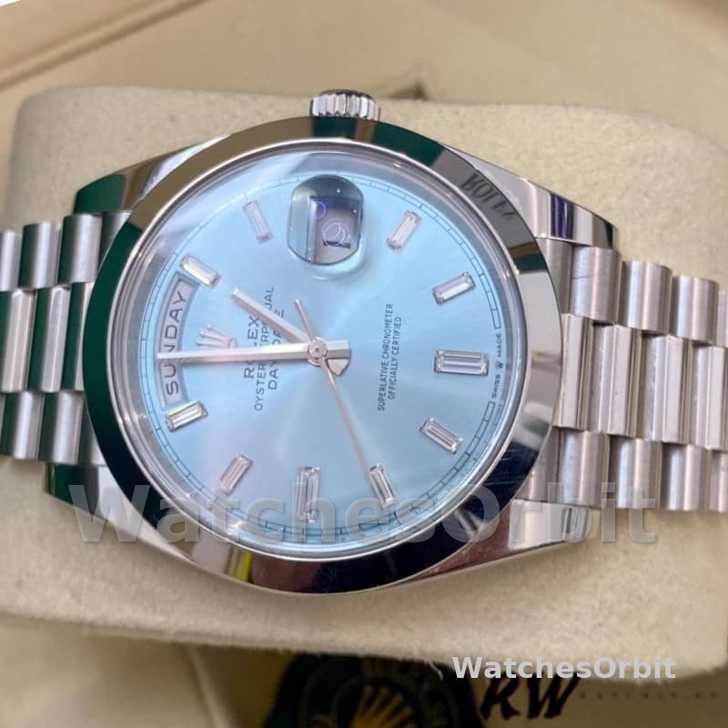 Rolex Day-Date 228206 Ice Blue Dial Platinum 40MM Mens Replica Watch