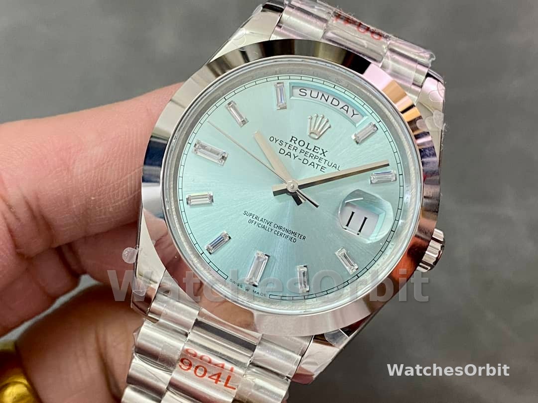 Rolex Day-Date 228206 Ice Blue Dial Platinum 40MM Mens Replica Watch