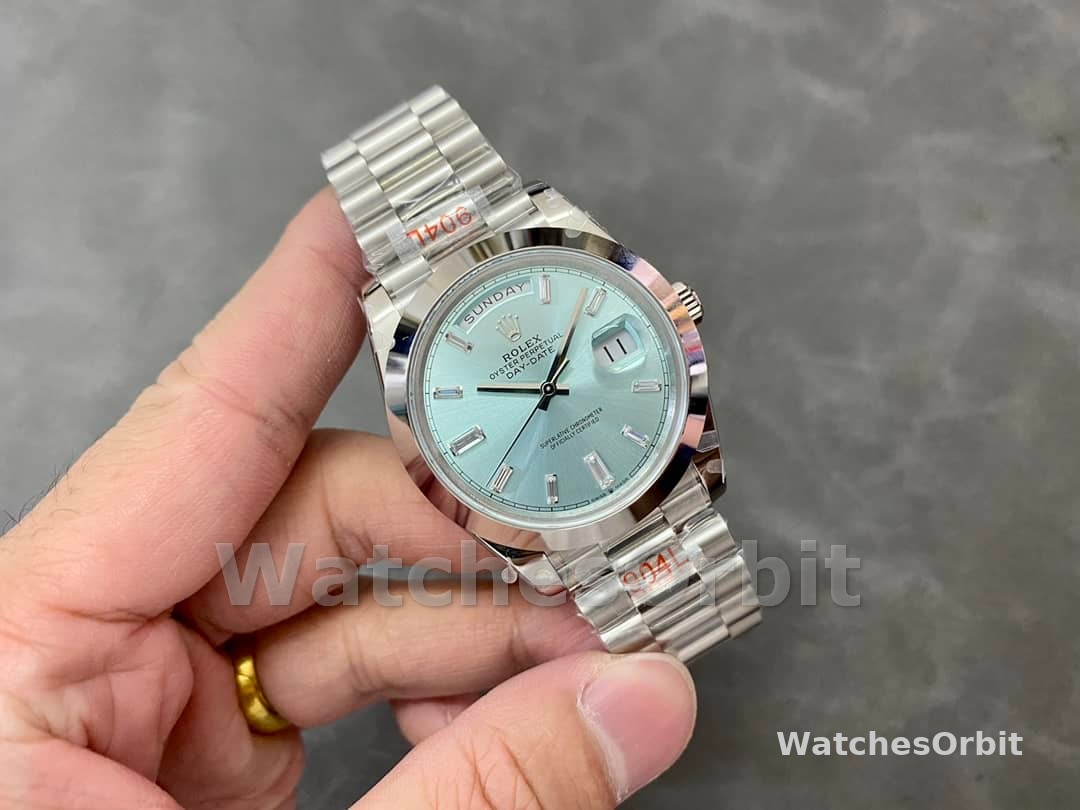 Rolex Day-Date 228206 Ice Blue Dial Platinum 40MM Mens Replica Watch