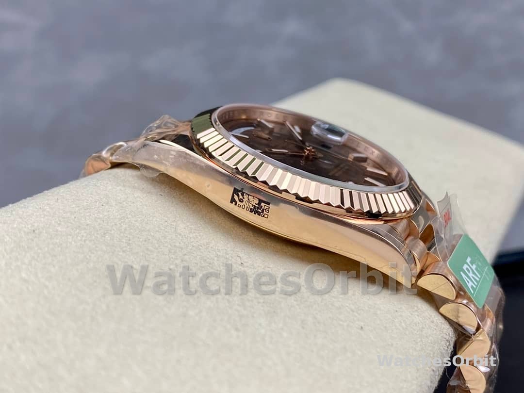 Rolex Day-Date 228235 Chocolate Brown Dial Fluted Bezel 40mm Mens Replica Watch