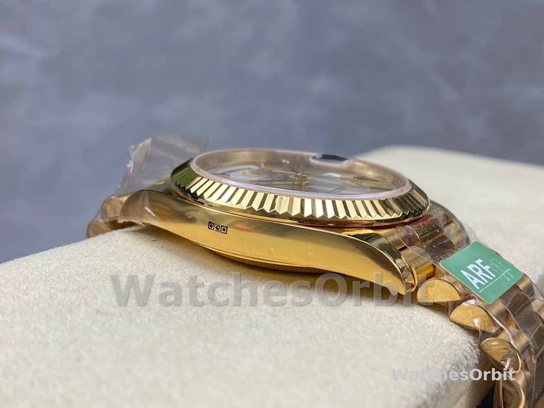 Rolex Day-Date 228238 Silver Roman Dial Fluted Bezel 40mm Mens Replica Watch