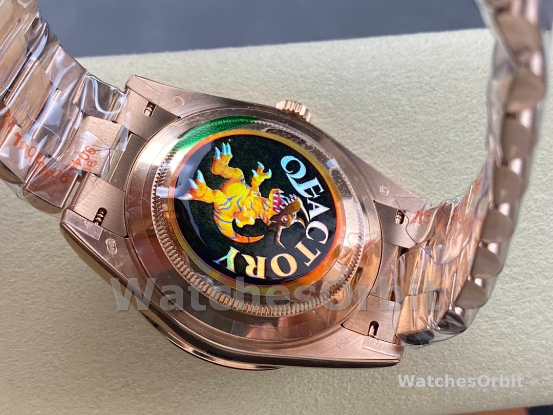 Rolex Day-Date 228345RBR Chocolate Brown Diamond Dial Diamond Bezel 40mm Mens Replica Watch