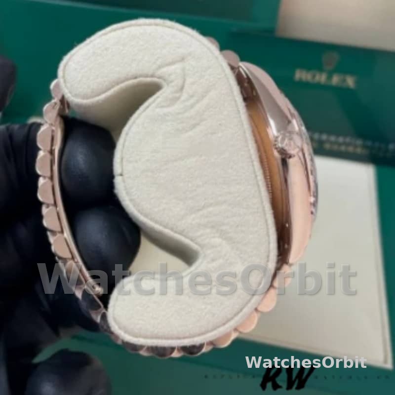 Rolex Day-Date 228345RBR Chocolate Brown Roman Dial Diamond Bezel 40mm Mens Replica Watch