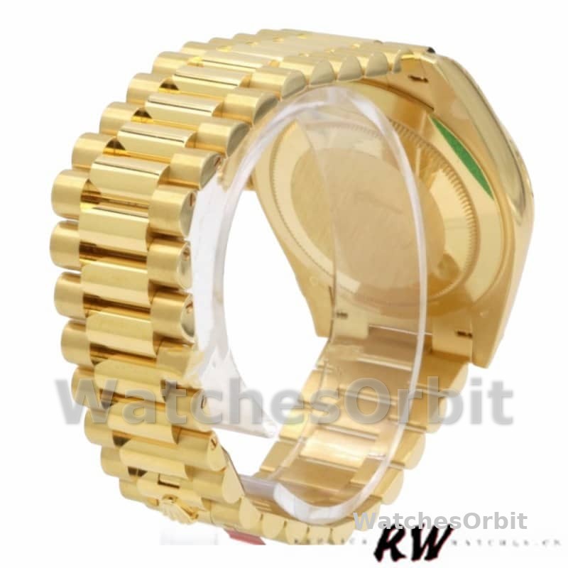 Rolex Day-Date 228348RBR Silver Diagonal Motif Dial Diamond Bezel 40mm Mens Replica Watch