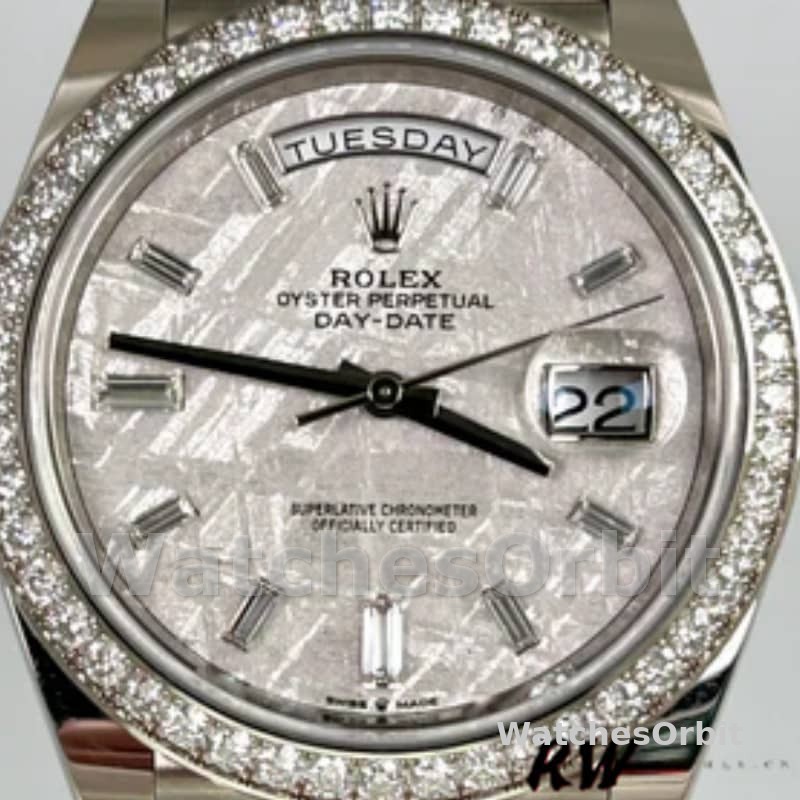 Rolex Day-Date 228349RBR Meteorite Dial Diamond Bezel 40mm Mens Replica Watch