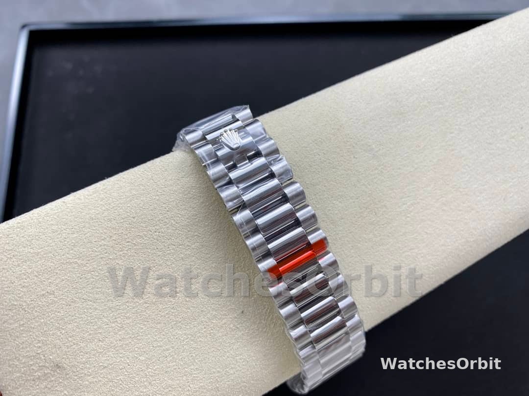 Rolex Day-Date 228349RBR Silver Dial Diamond Bezel 40mm Mens Replica Watch