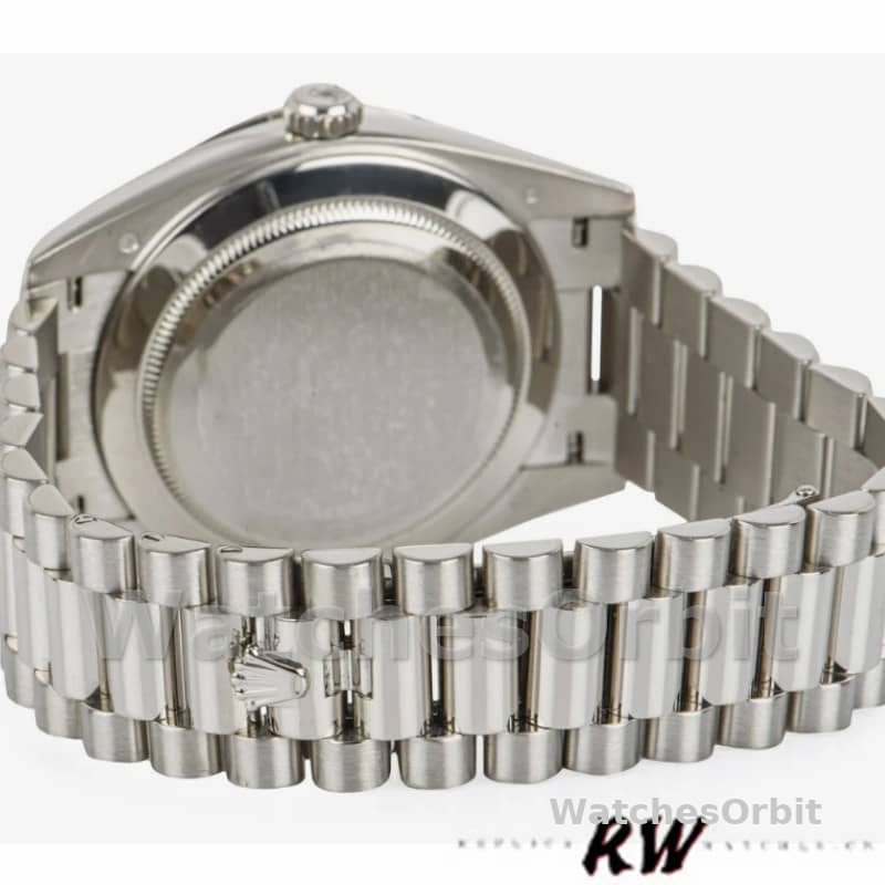 Rolex Day-Date 228349RBR White Roman Dial Diamond Bezel 40mm Mens Replica Watch