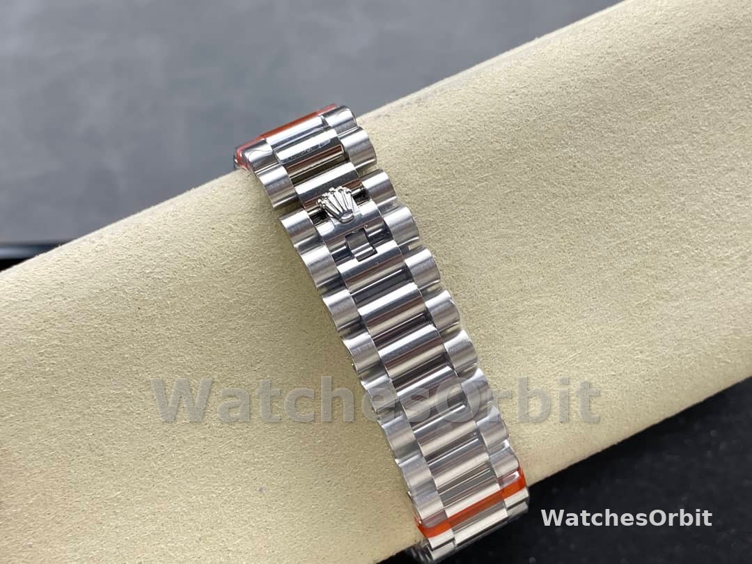 Rolex Day-Date 228396TBR 0030 Ice Blue Dial Platinum Diamond Bezel 40mm Mens Replica Watch