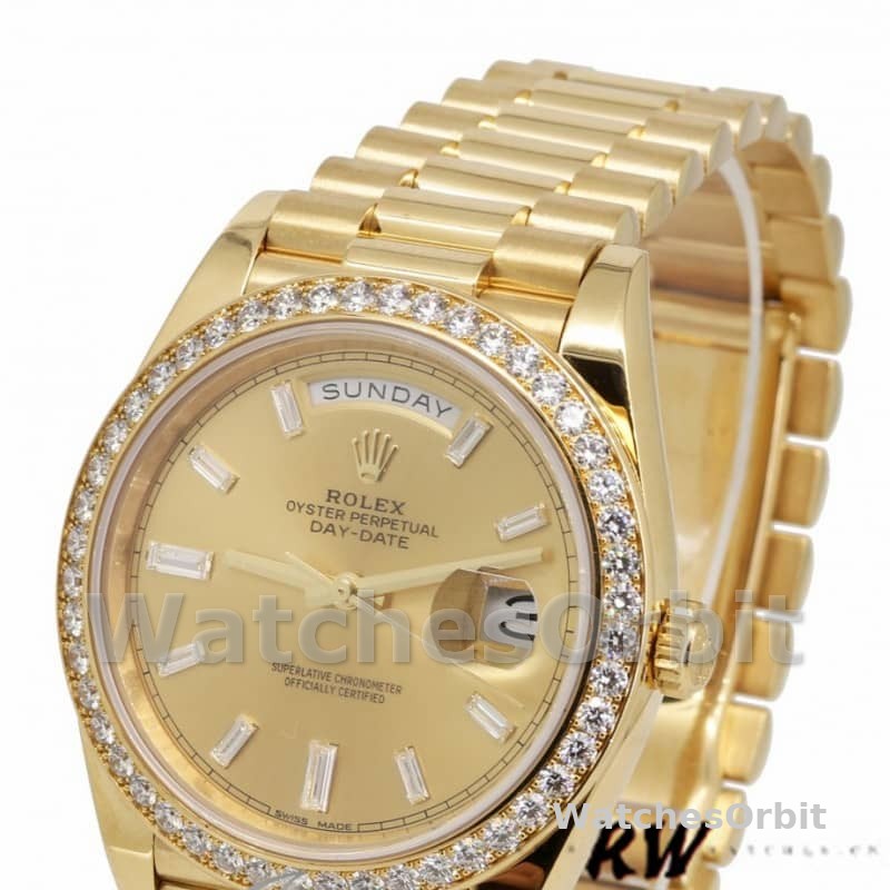 Rolex Day-Date 228398TBR Champagne Diamond Dial Diamond Bezel 40mm Mens Replica Watch