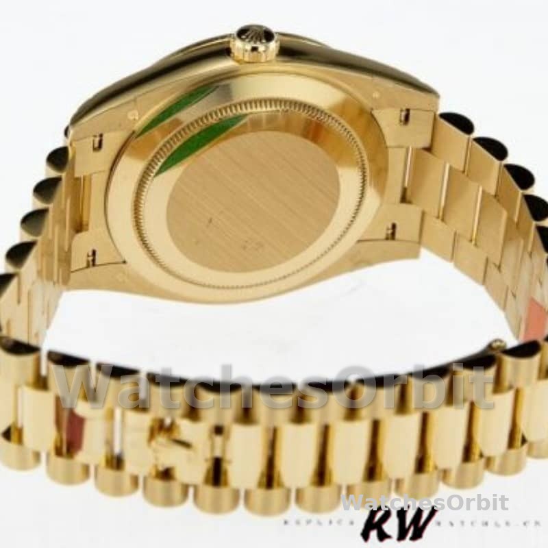 Rolex Day-Date 228398TBR Silver Diagonal Motif Dial Diamond Bezel 40mm Mens Replica Watch