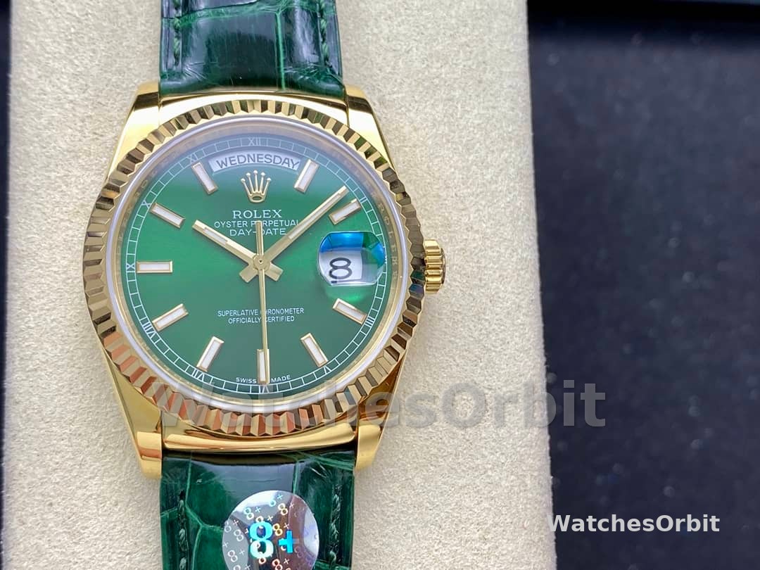 Rolex Day Date 36 Green Dial Solid 18k Yellow Gold 118138 0003
