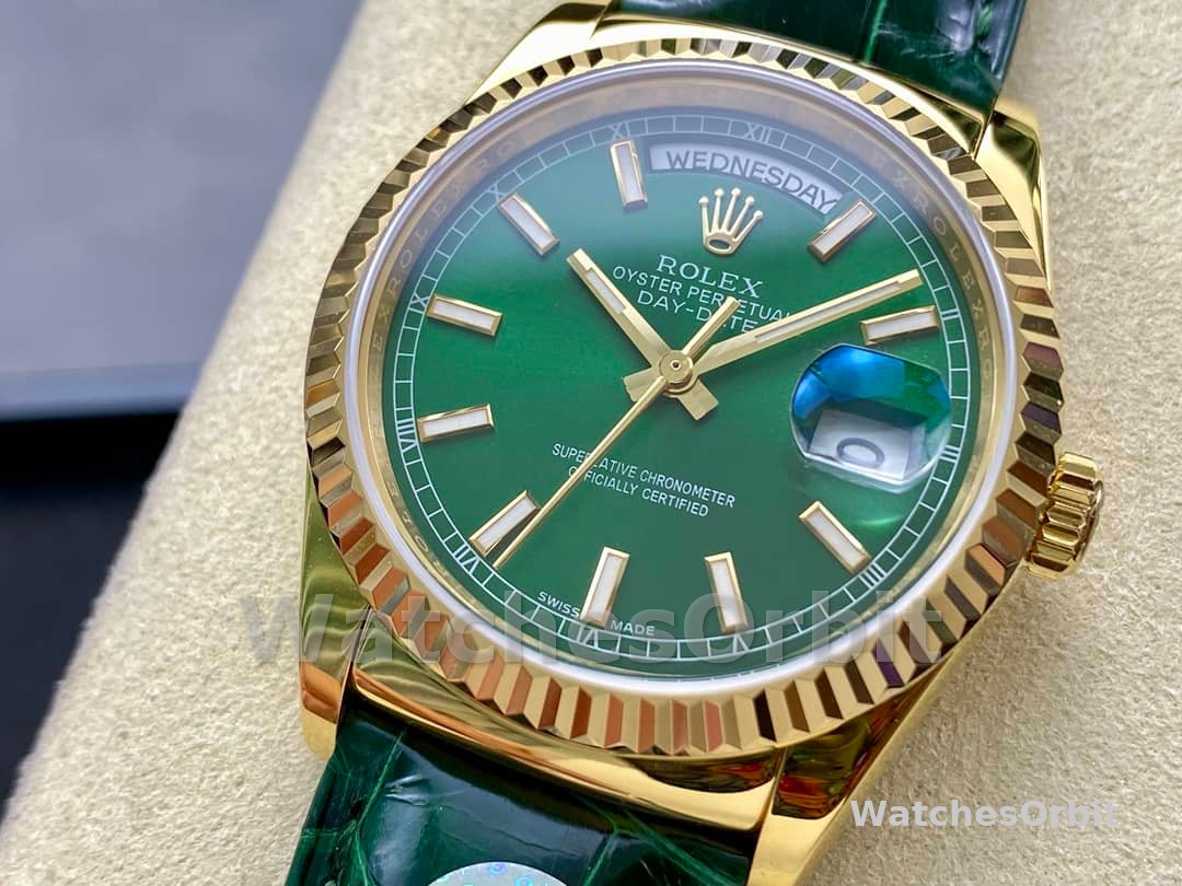 Rolex Day Date 36 Green Dial Solid 18k Yellow Gold 118138 0003